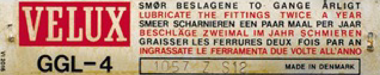 Velux Product Code Example 1