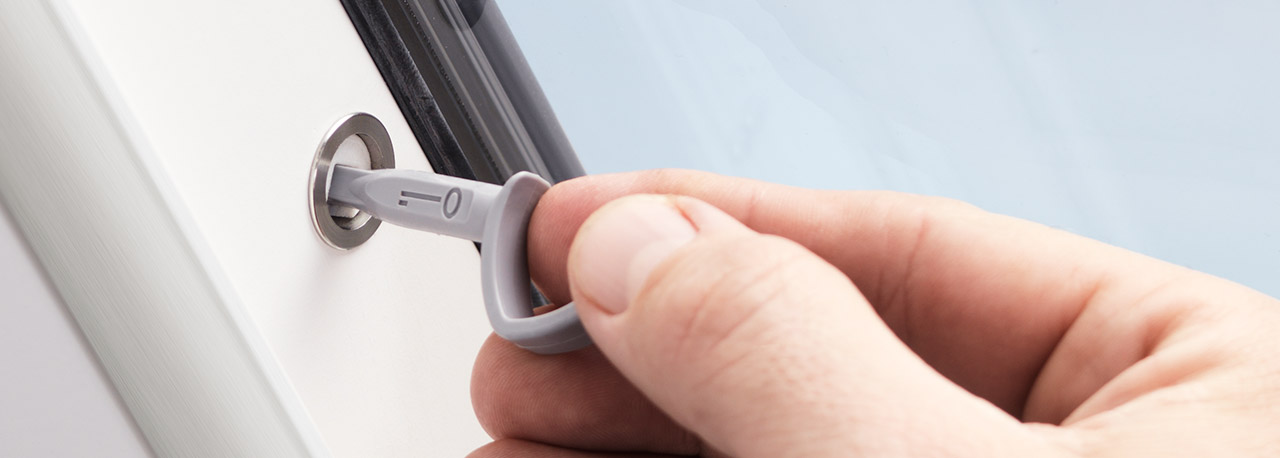 Key on VELUX burglary resistant window