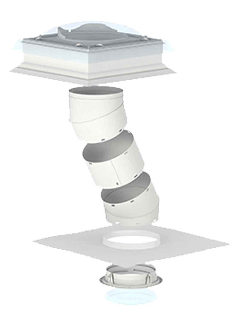 Flat roof rigid sun tunnel