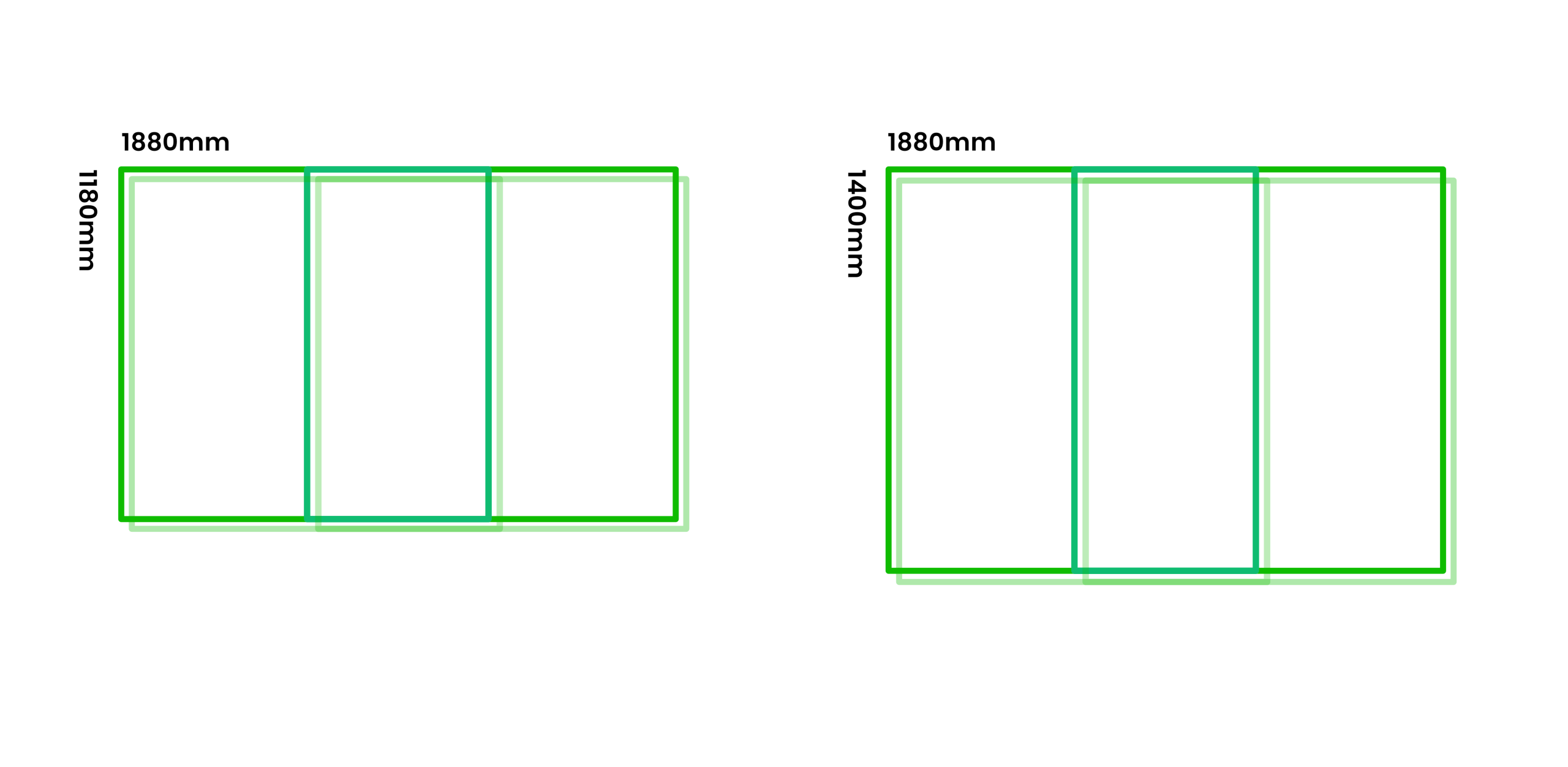 VELUX Studio 3 in 1 Window size chart